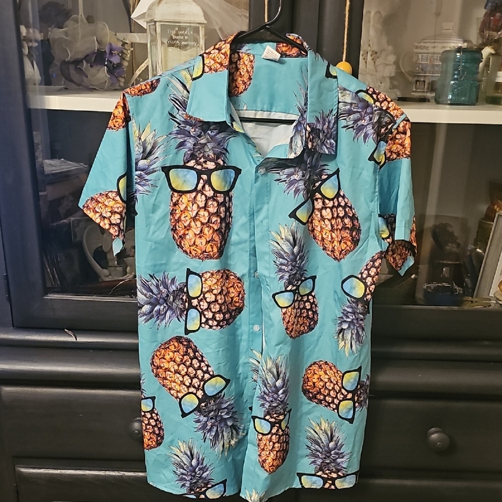 Tropical Pineapple Print Men's Shirt